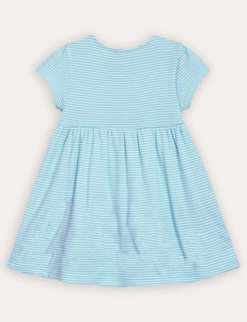 Safari Animals Appliqué Button Front Dress